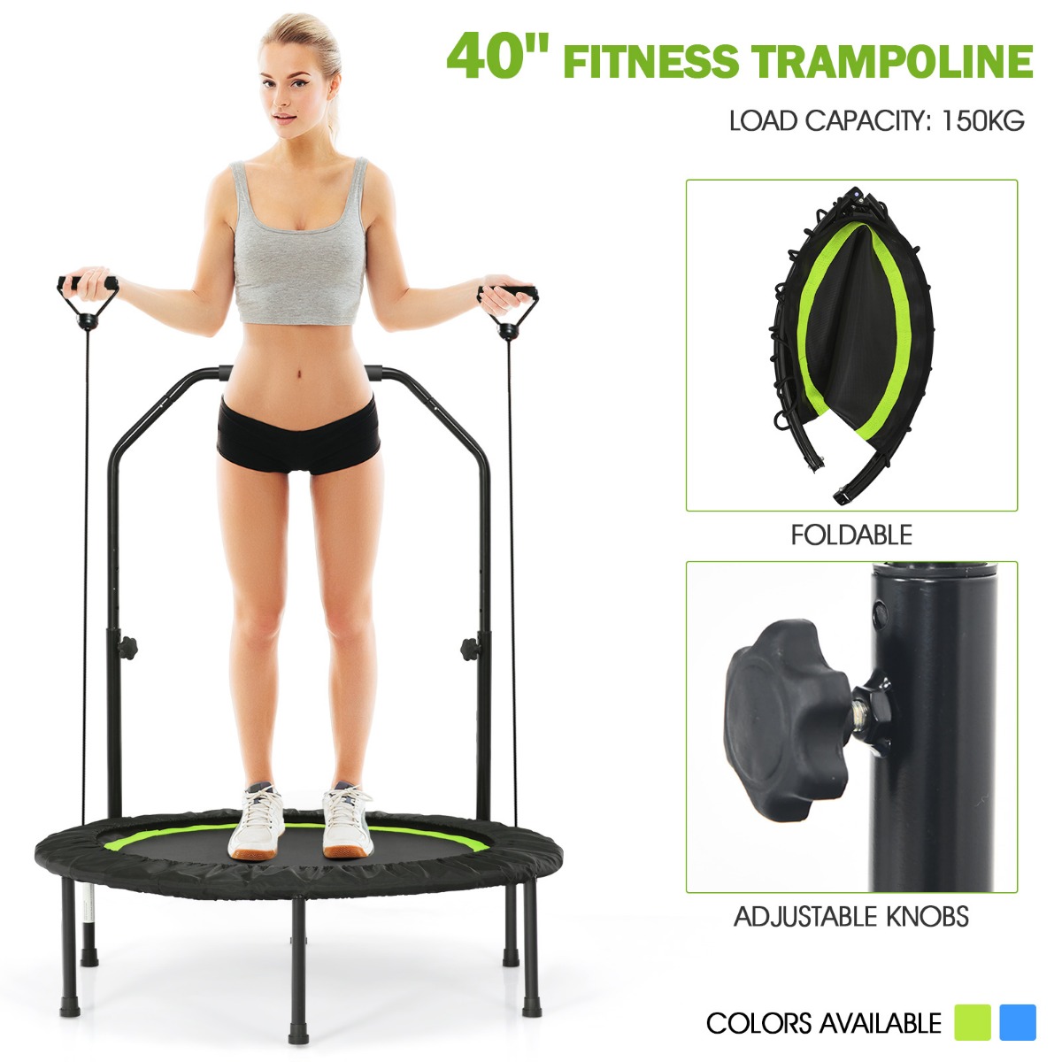 Regulowana wysokość uchwytu trampoliny fitness