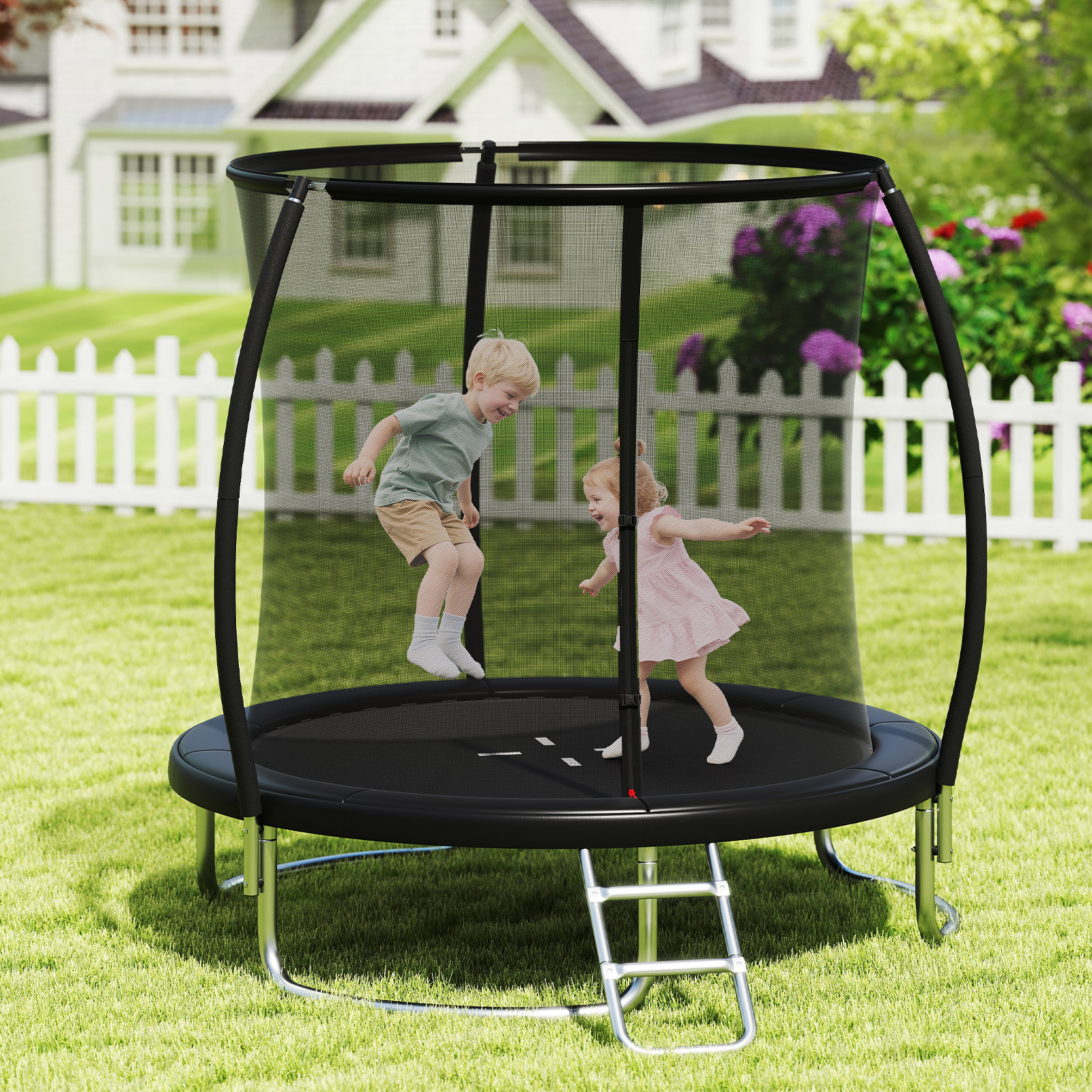 Solidna stalowa rama trampoliny ogrodowej