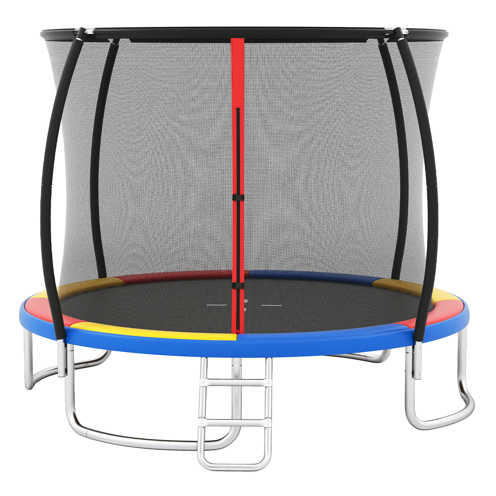 Kolorowa trampolina 366 cm z bezpieczną siatką no-gap