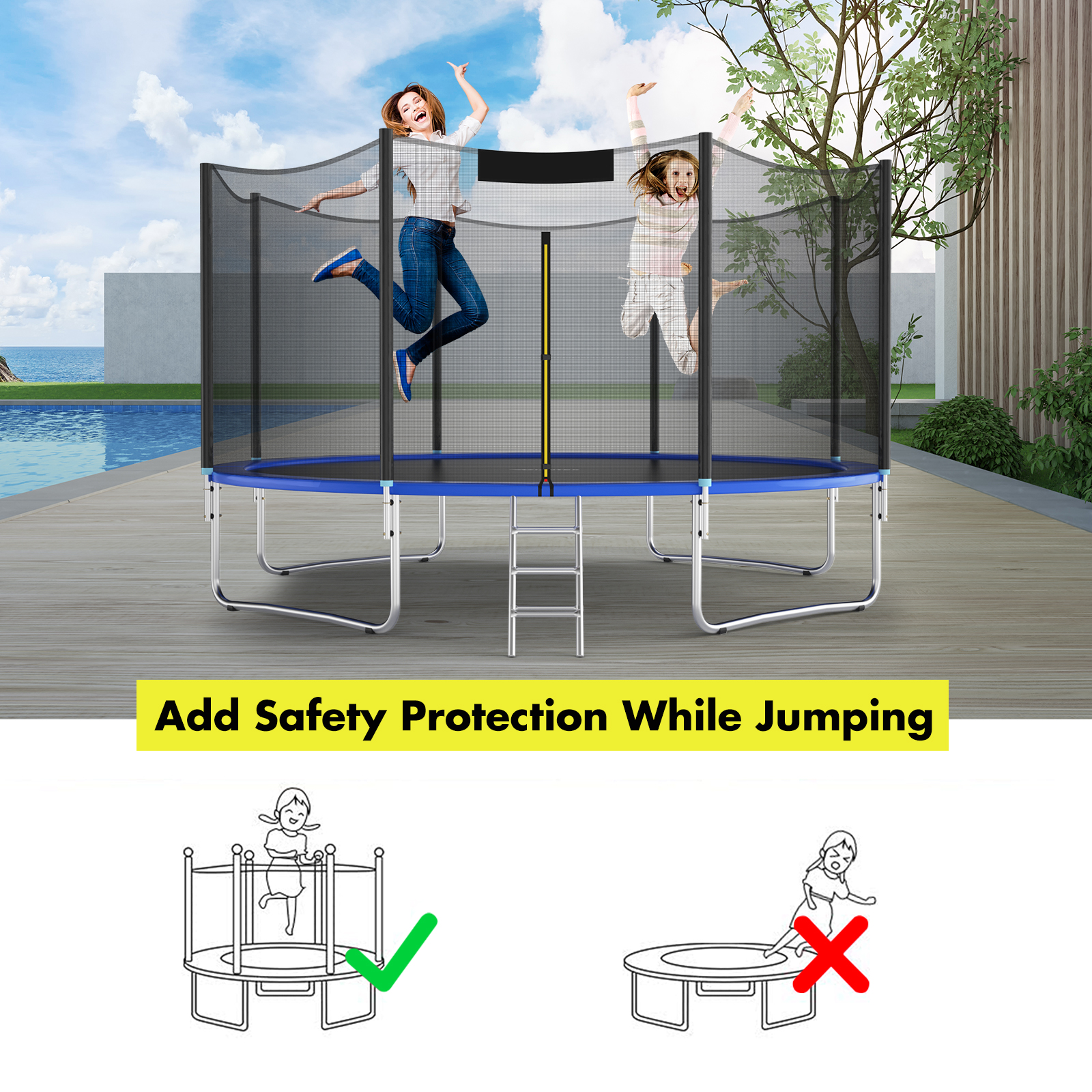 Wymienna siatka na 8 słupków do trampoliny 14ft