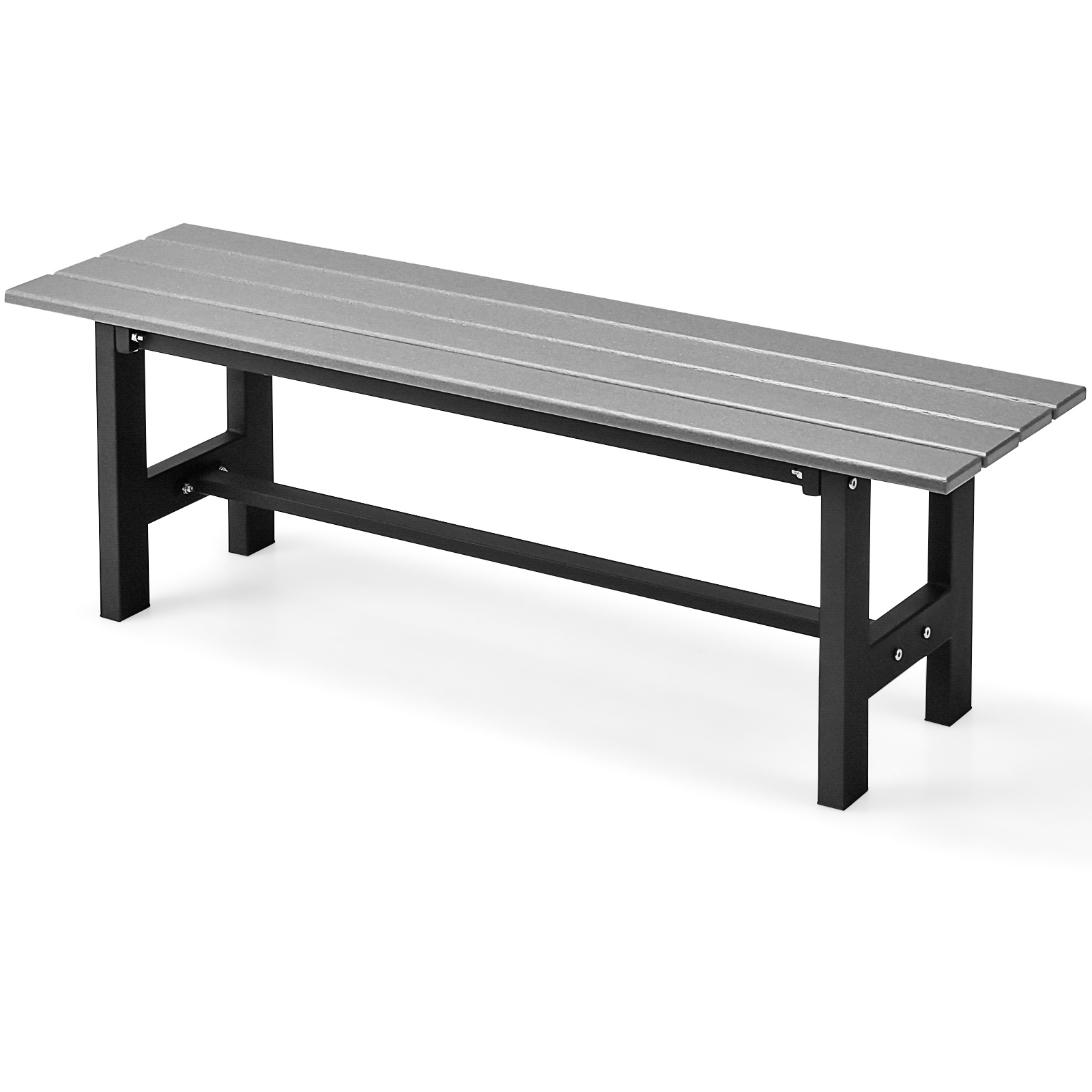 Szara ławka ogrodowa HDPE w stylu loftowym