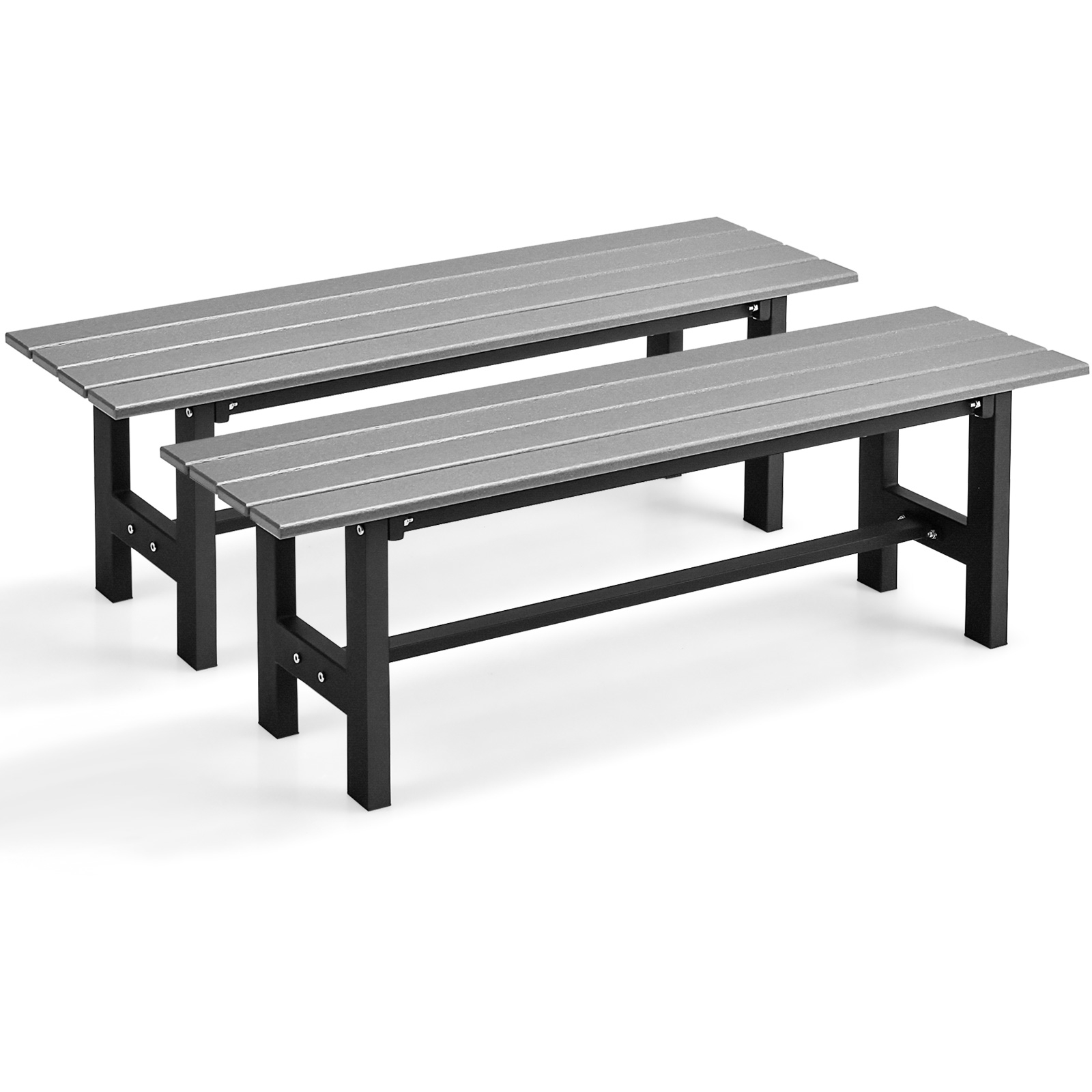 Wymiary szarej ławki ogrodowej 120 cm