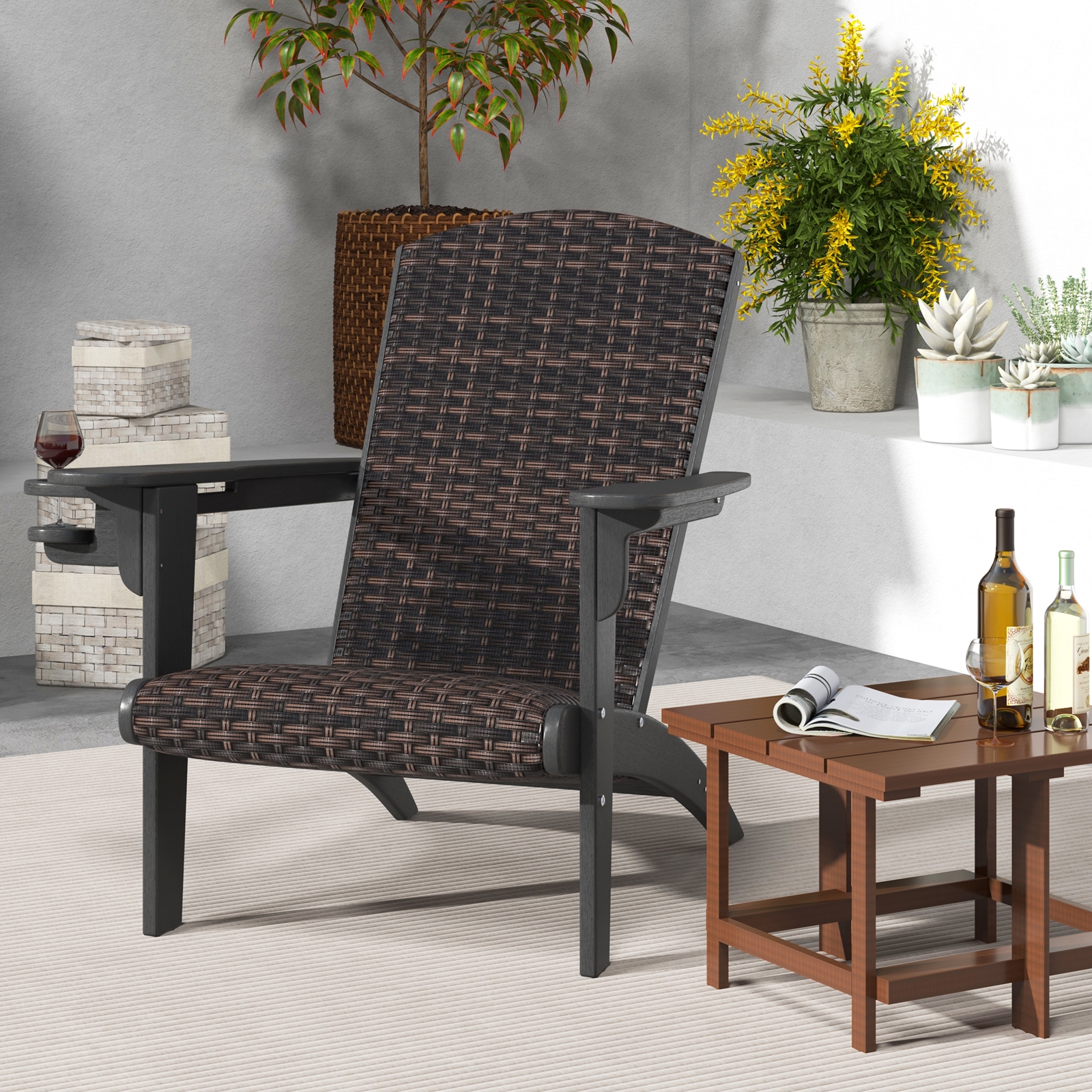 Solidna rama fotela Adirondack z odpornego tworzywa HDPE