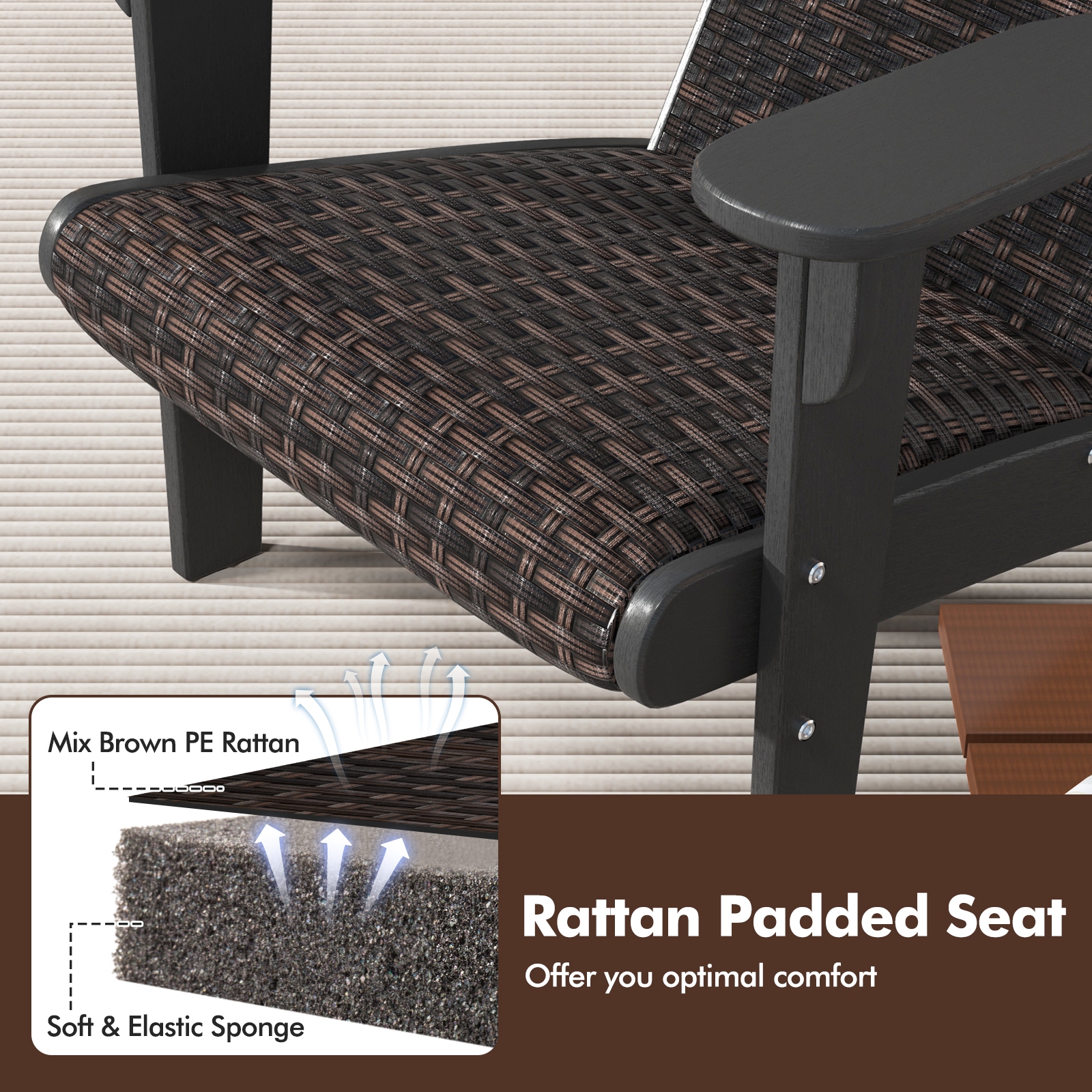 Wymiary techniczne fotela Adirondack HDPE