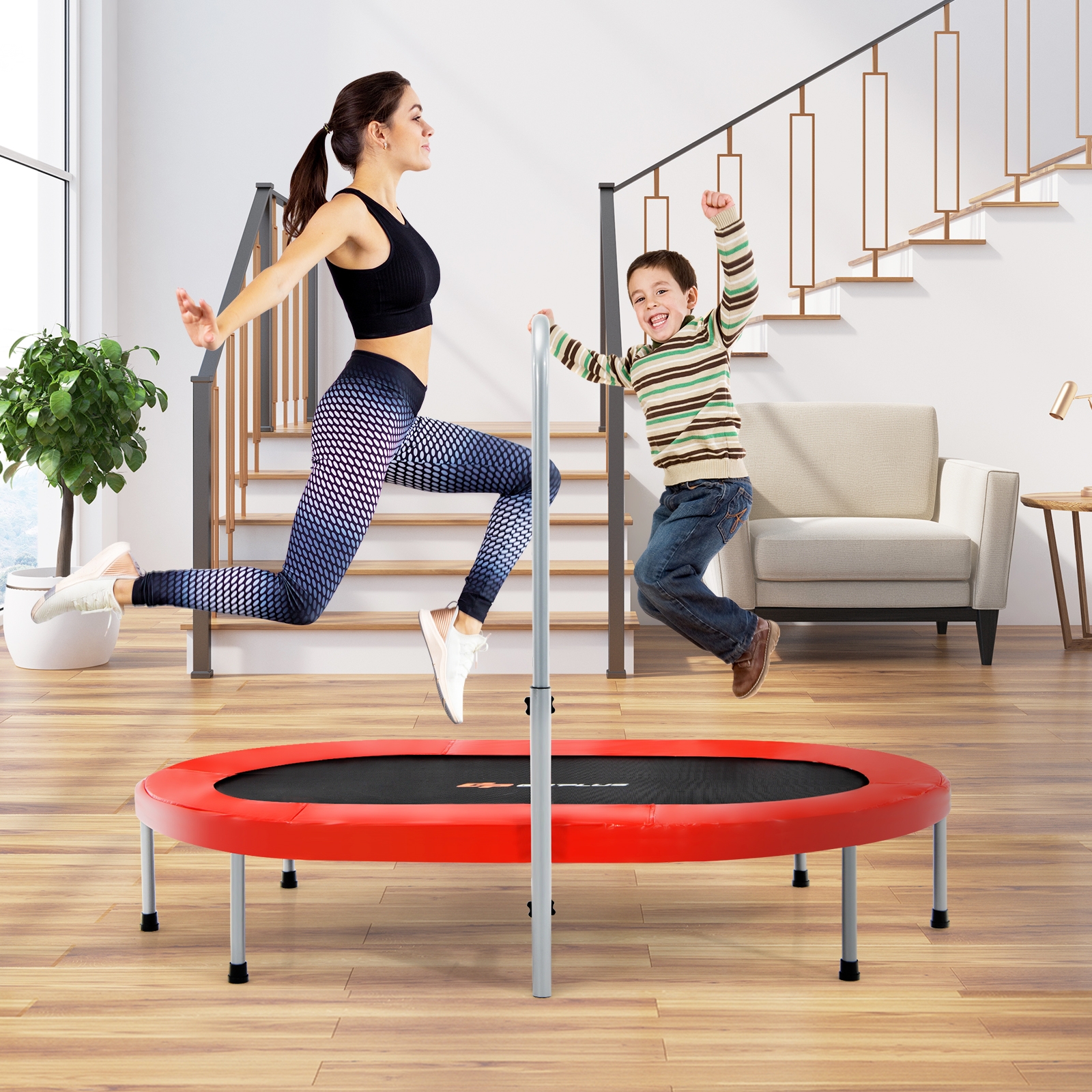 Wymiary czerwonej trampoliny dwuosobowej