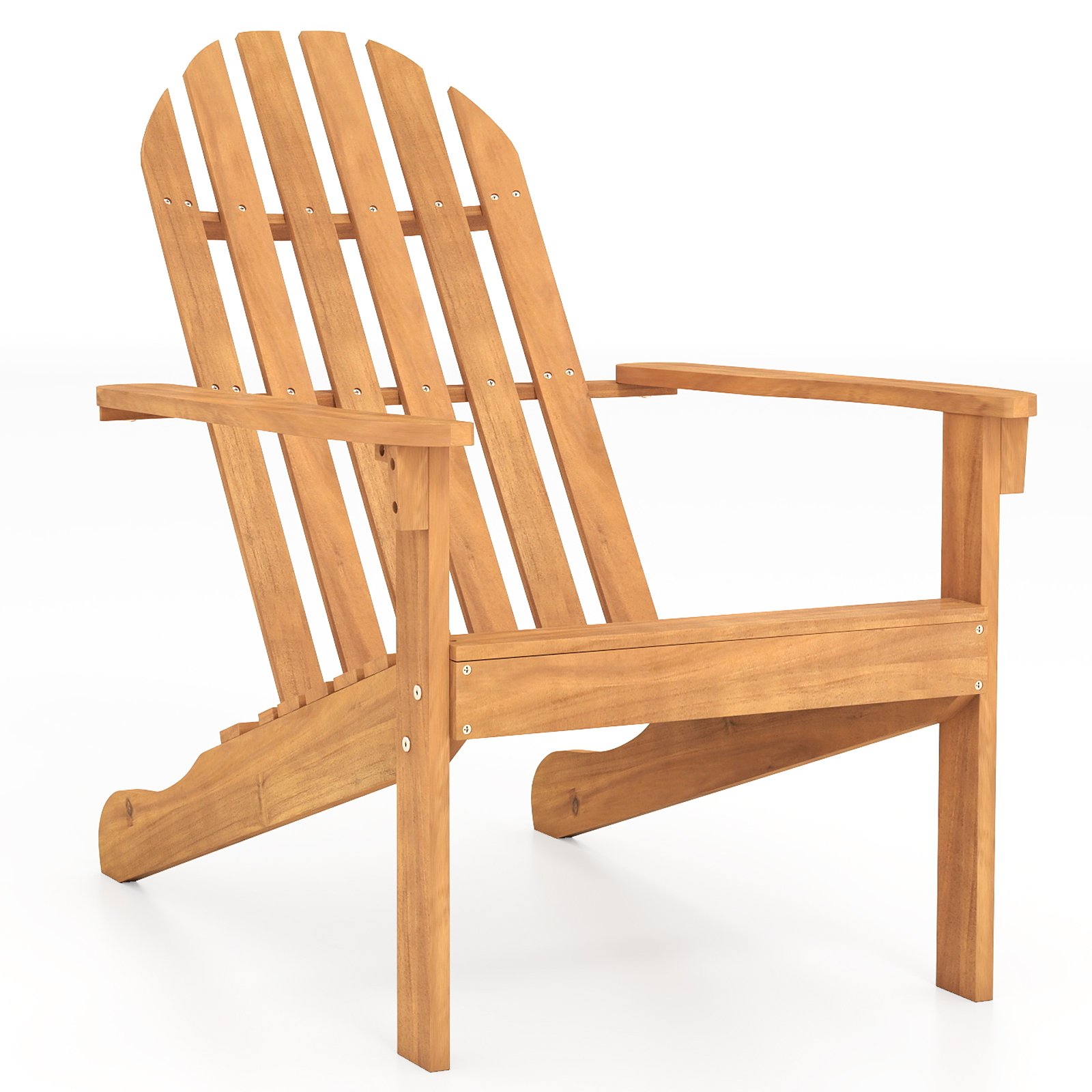 Naturalny fotel Adirondack z litego drewna akacjowego