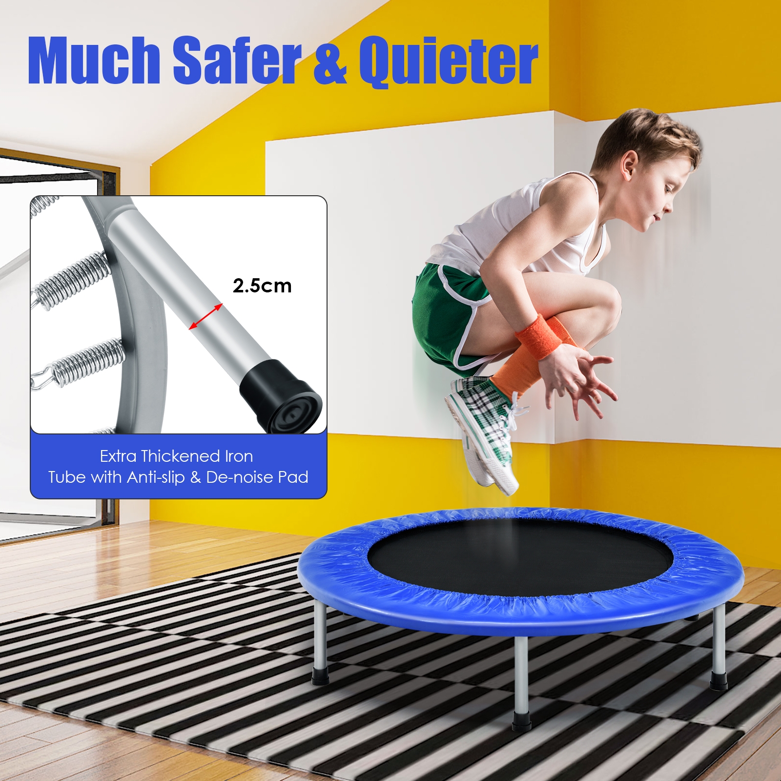 Składana, kompaktowa konstrukcja mini trampoliny