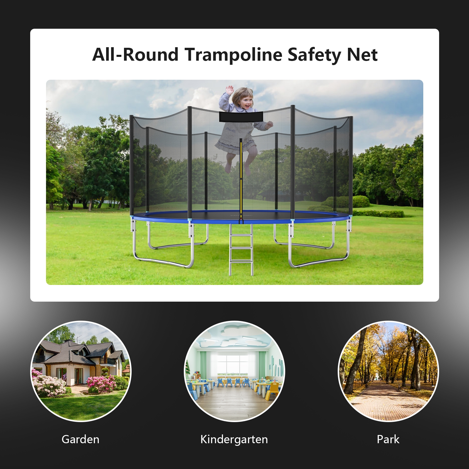 Wejście na zamek i klamry bezpieczeństwa w siatce trampoliny