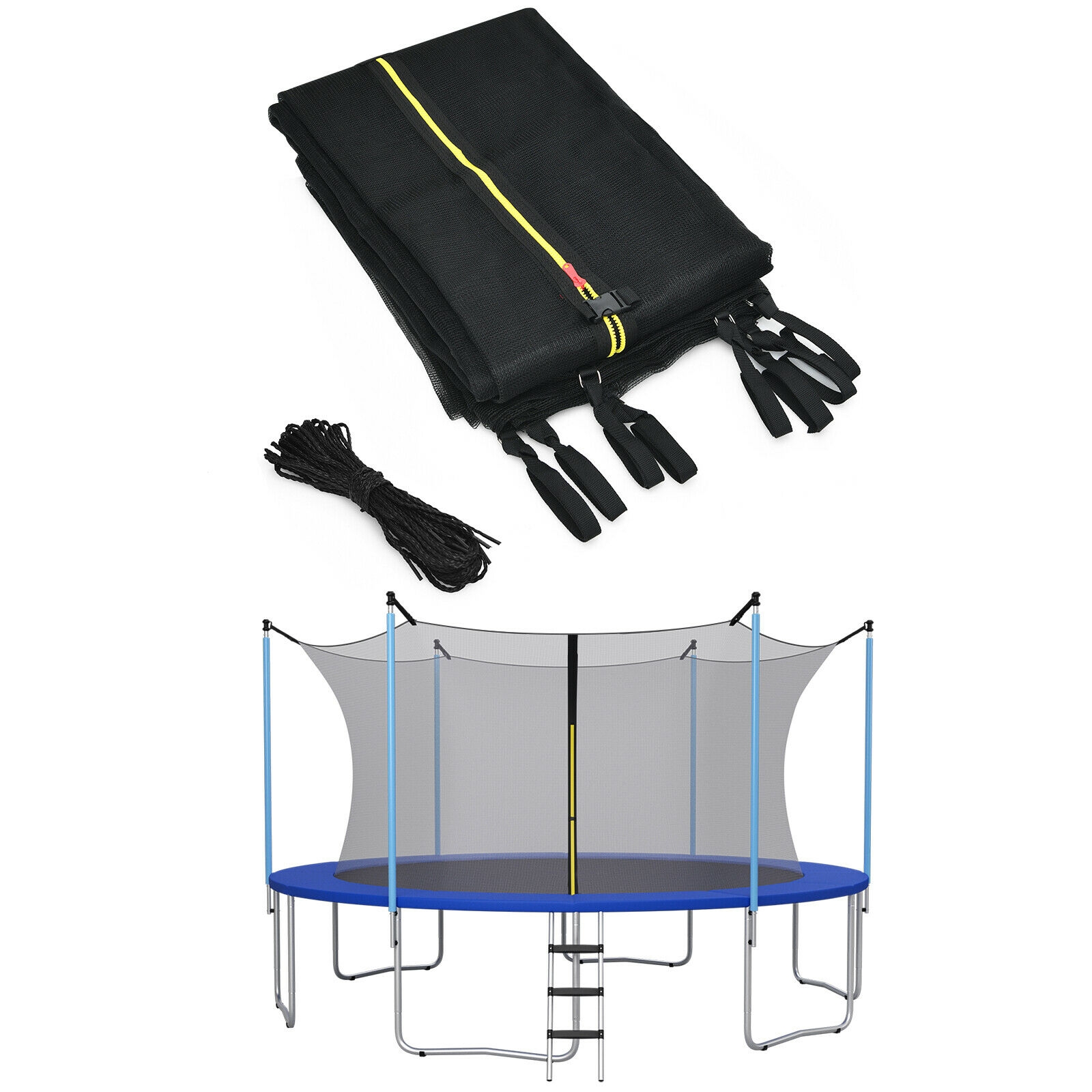 Wytrzymała czarna siatka do trampoliny z gęstym splotem PE