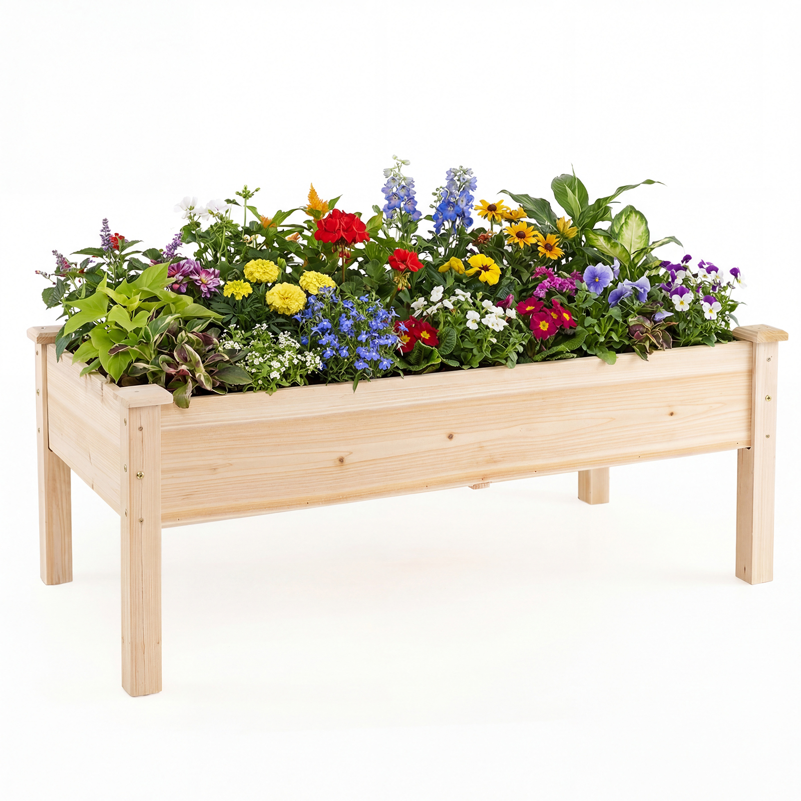 Naturalna drewniana grządka podwyższona na nogach 122cm