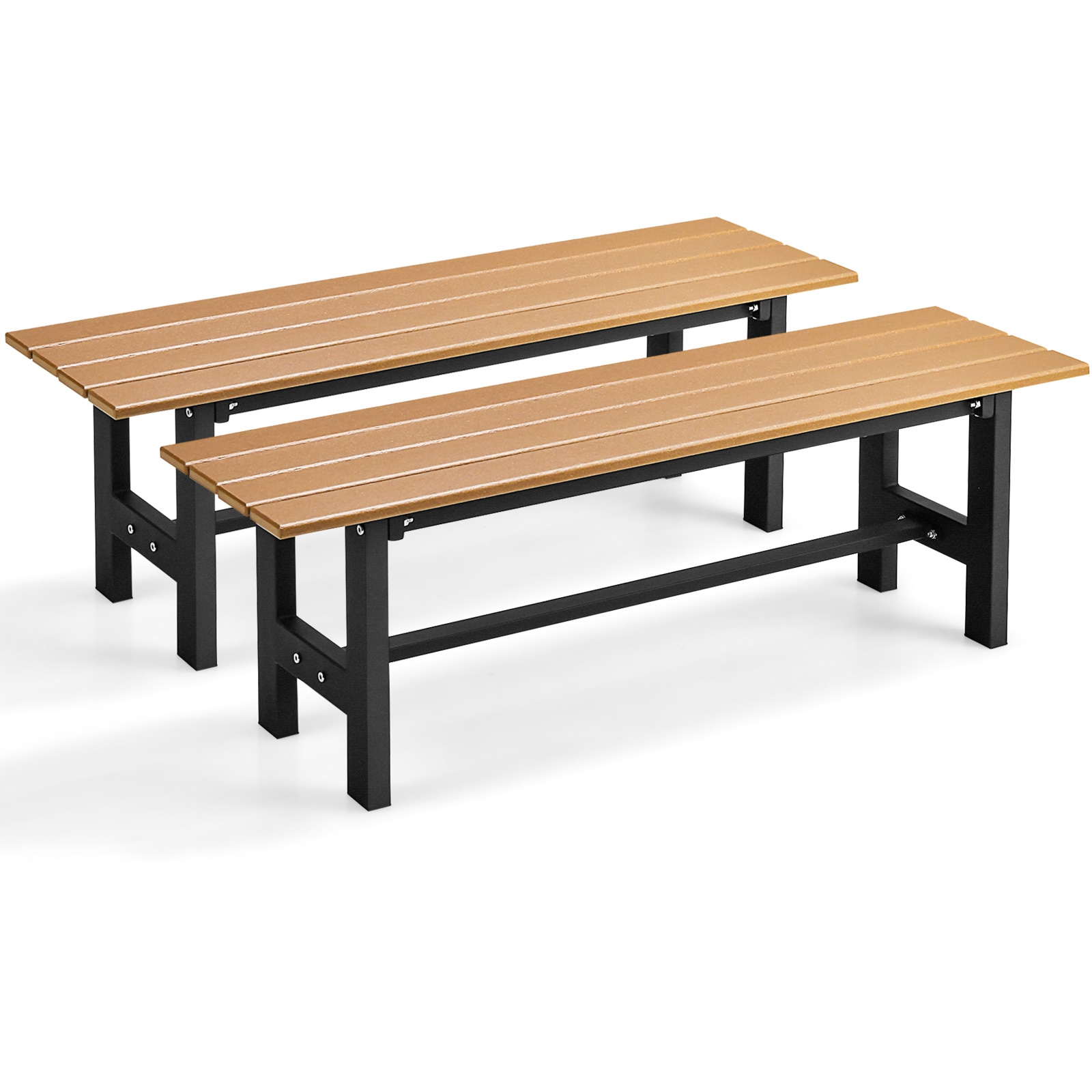 Wymiary ławki ogrodowej 120 cm metal-HDPE