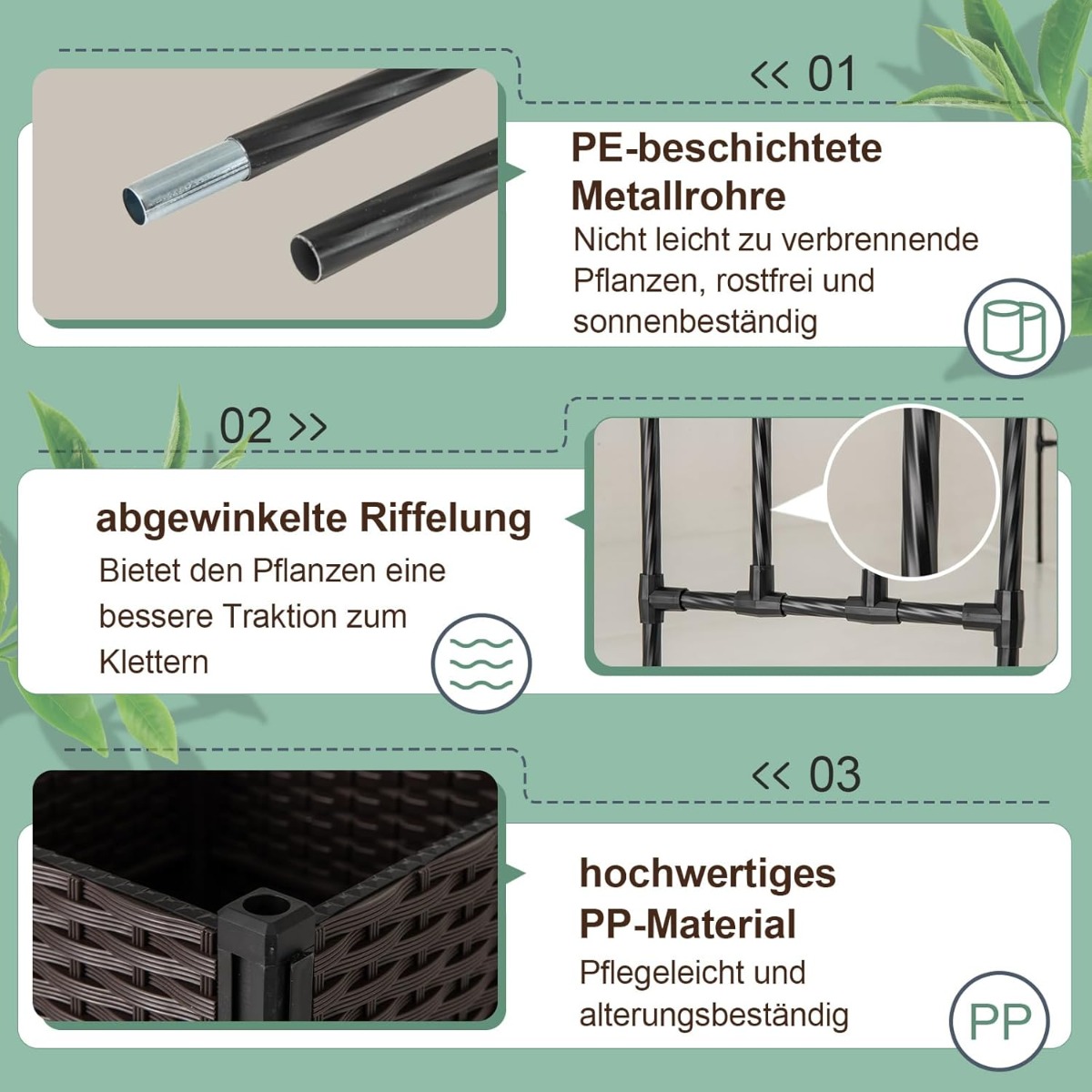 Powlekane metalowe rurki bezpieczne dla roślin