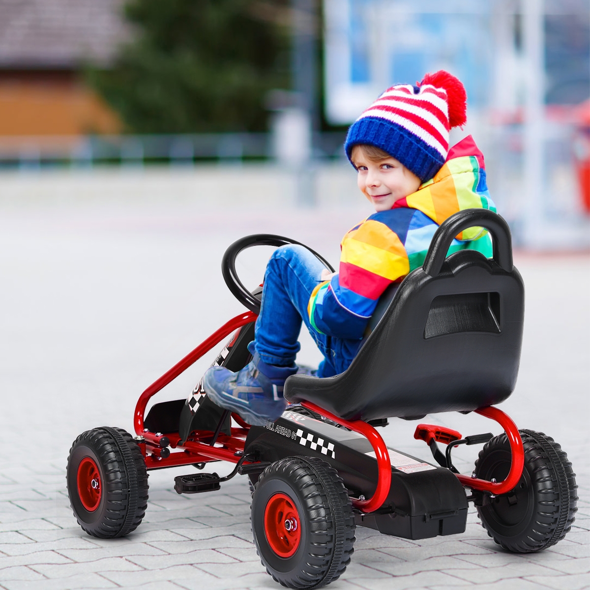 Gokart na pedały dla dzieci w kolorze czerwonym