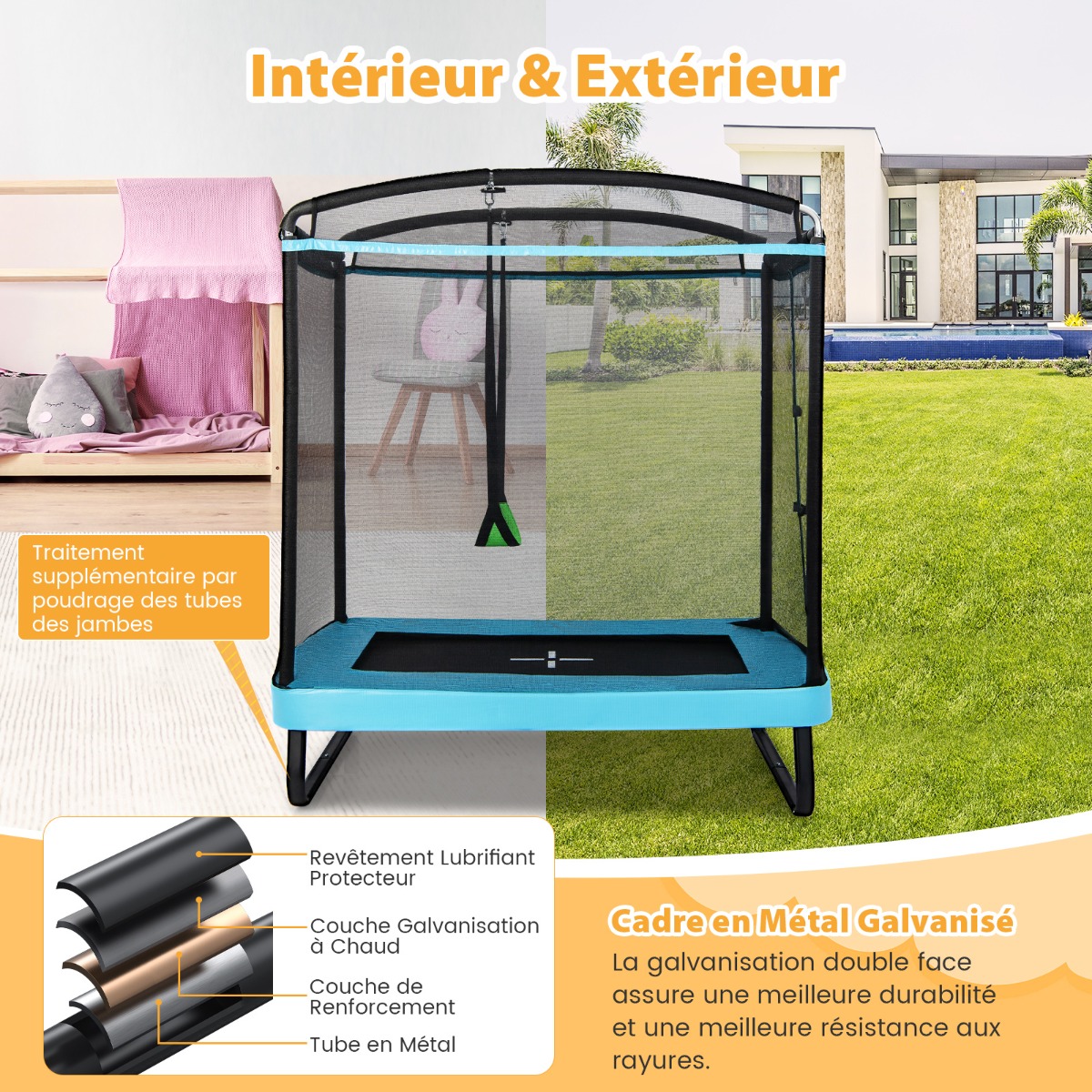 Wymiary trampoliny z huśtawką 6ft