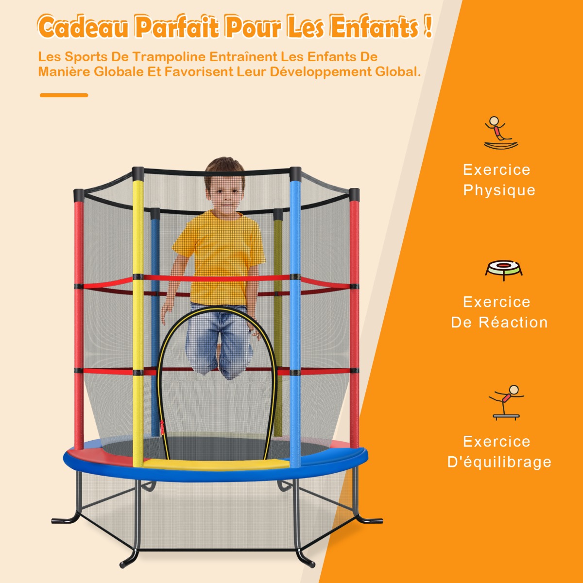 Ciche linki bungee i elastyczna mata do skakania
