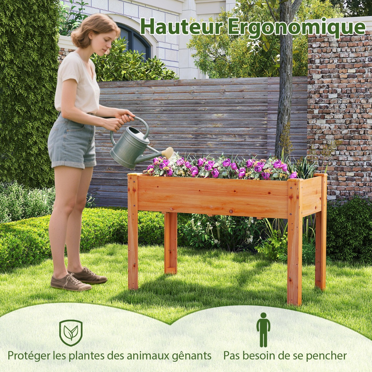 Ergonomiczna wysokość grządki chroniąca kręgosłup