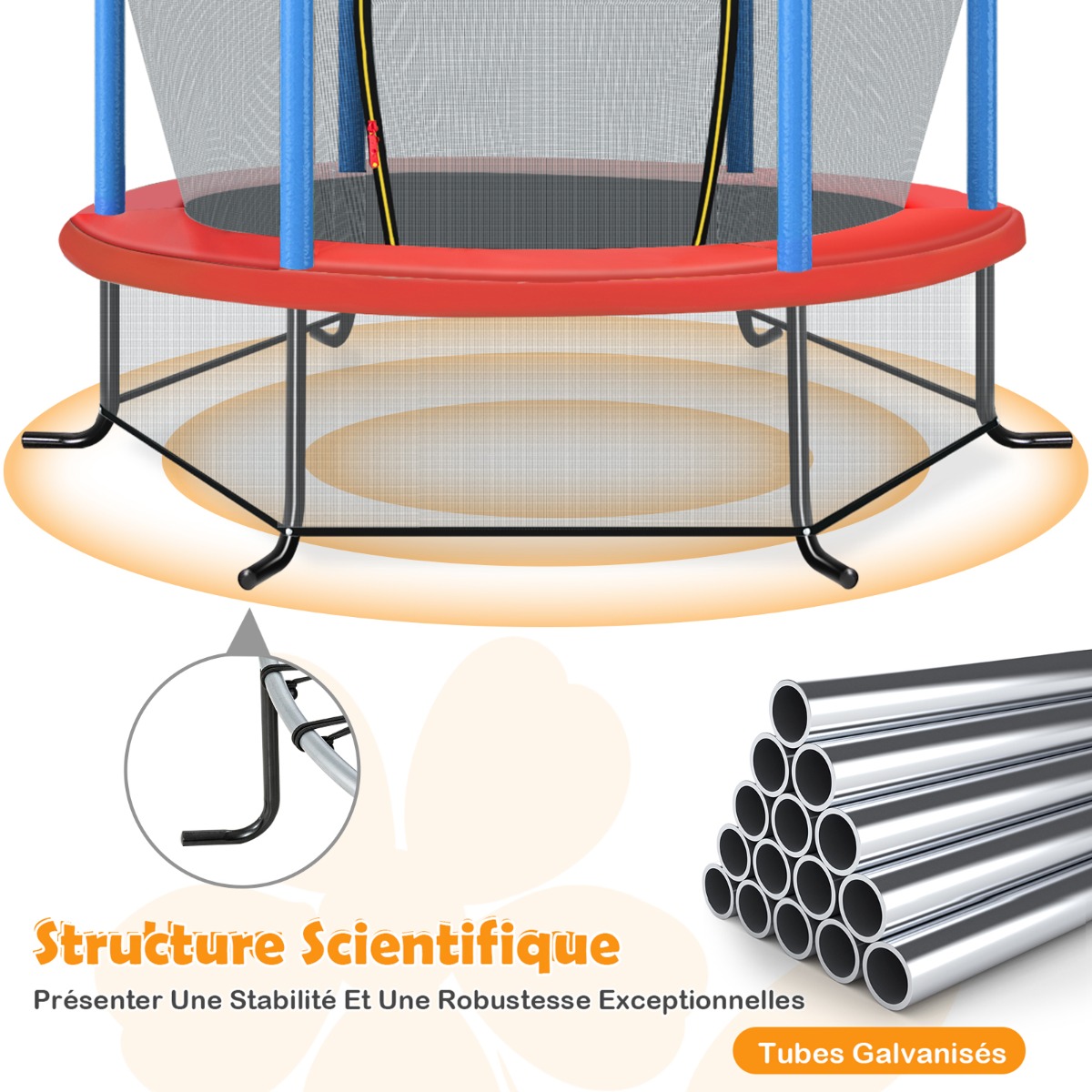 Wymiary niebieskiej trampoliny dla dzieci 165 cm