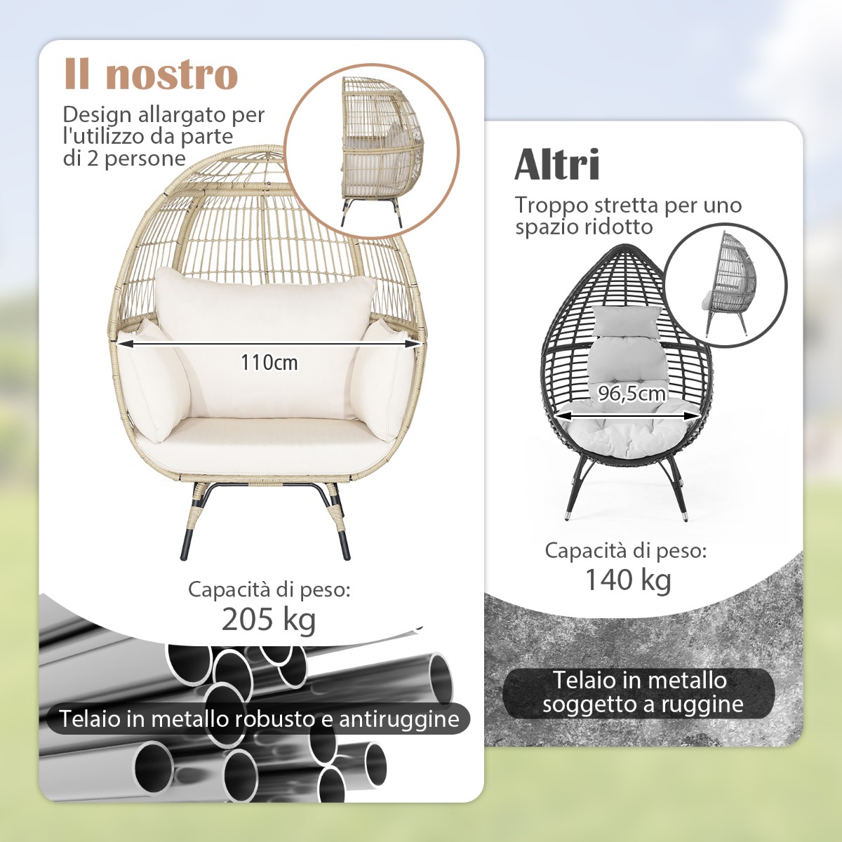 Fotel jajo w aranżacji tarasowej styl boho