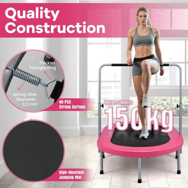 Składana konstrukcja różowej trampoliny domowej