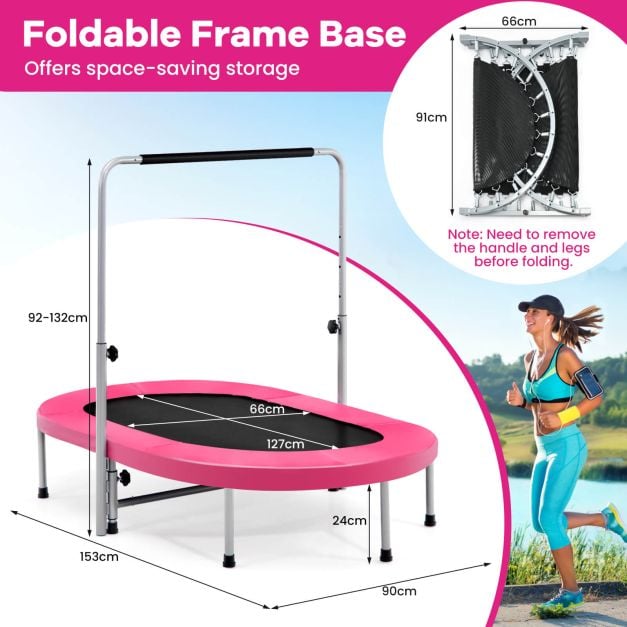Wymiary różowej trampoliny dwuosobowej