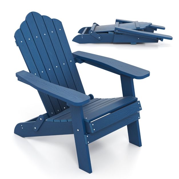Granatowy fotel Adirondack z tworzywa HIPS