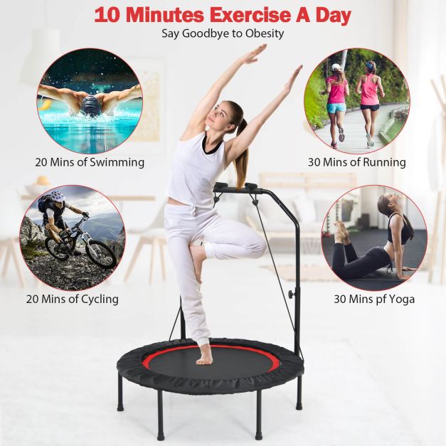Składana konstrukcja trampoliny fitness czerwona