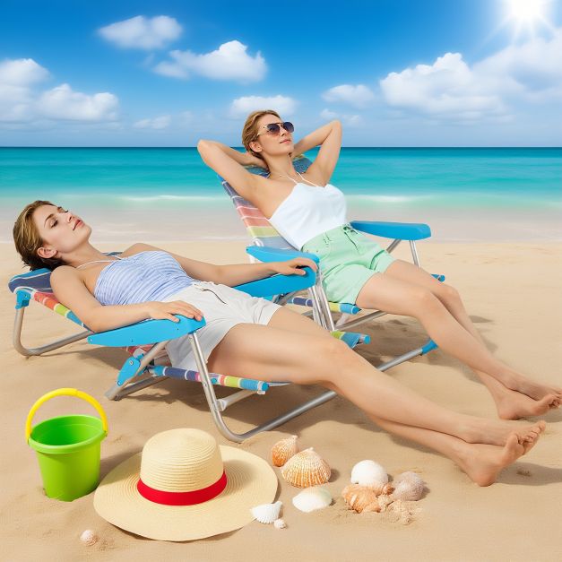 Składane krzesło plażowe z pasem do przenoszenia